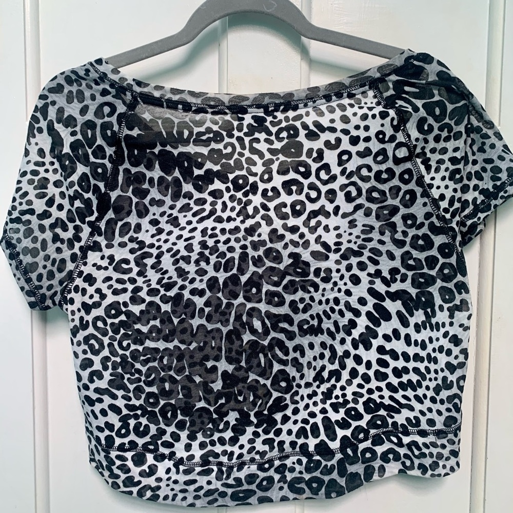 Express Leopard Print Off the Shoulder Top - Picture 5 of 5